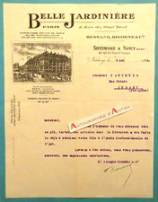 ● Belle Jardinière 1924 Bessand Bigorne Suc. NANCY lettre Perthuis à JUSSEY