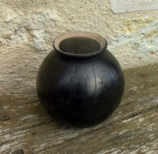Urne ronde céramique noire