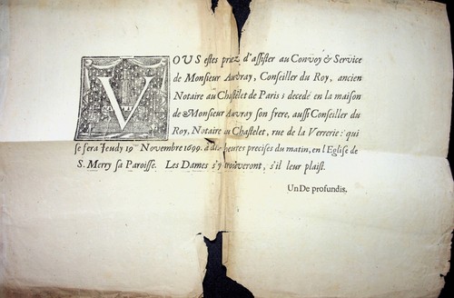 Rare 1699 placard - ✒,
