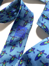 HERMES VINTAGE KAYAK CANOE TIE