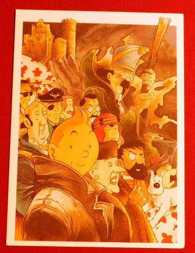 Carte postale pastiche tintin - carte,