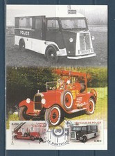 carte 1er jour véhicules utilitaires pompiers    police  76 Montville  2003