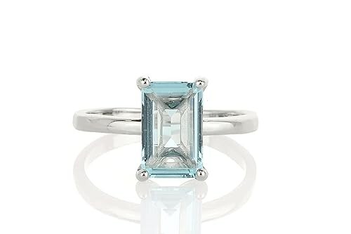 Bague aigue marine bleue - bague,