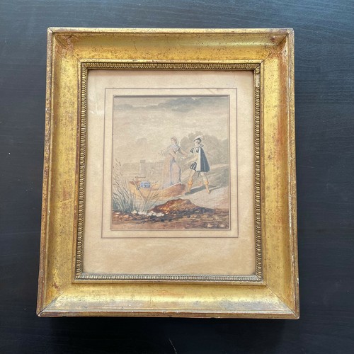 Aquarelle couple romantique