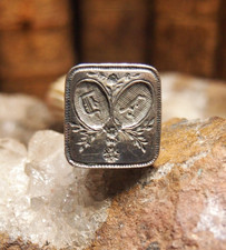 TRES BEAU SCEAU DE COLLECTION DEBUT 19em matrice en argent avec armoiries   (13)