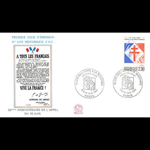 Fdc 1698 cinquantenaire - 1698,