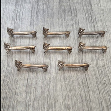 Lot 8 porte couteaux métal argenté chats chiens vintage art déco vendu en l'état