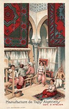 CARTE POSTALE PUBLICITAIRE - ALGERIE - MANUFACTURE DE TAPIS ALGERIENS 