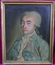 Portrait d'Homme Epoque Louis XVI Huile/Toile du XVIIIème siècle