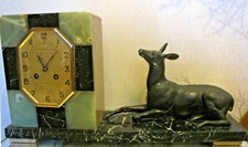 Pendule F. MARTI Médaille d'Or Paris 1900 à réviser en marbre et biche 