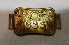 Plaque de velo ancienne laiton  taxe fiscale 1933  Vintage french taxe plate