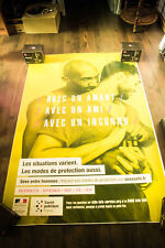 GAY AIDS PROTECTION ✯ A Large French French Vintage Advertising Poster Orig 2016