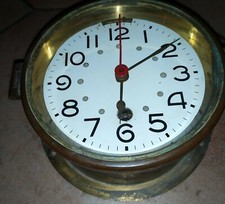 Ancien Horloge pendule De Bord Marine bronze S.Marti 1931 , Navy Clock