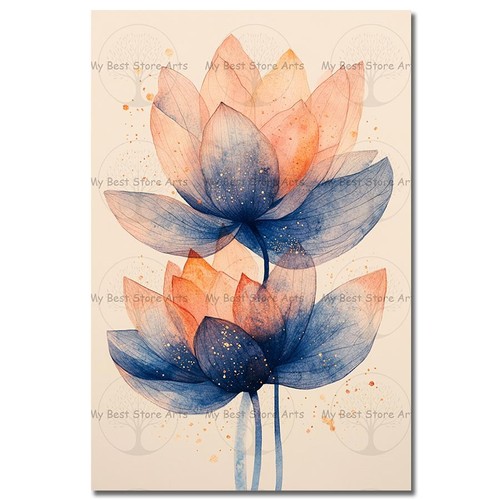 Blue lotus flower - blue, art