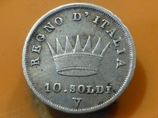 ITALIE - NAPOLEON EMPEREUR - 10 SOLDI (ARGENT) - 1811 V - RARE & QUALITE TB++ !