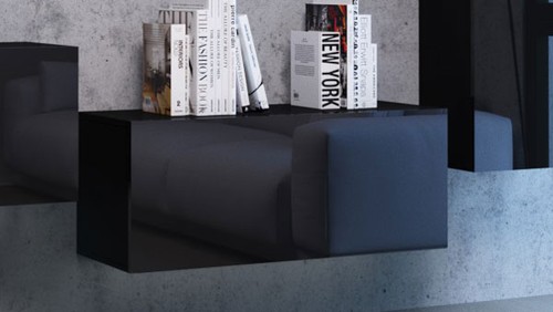 Meuble bas noir brillant - meuble,