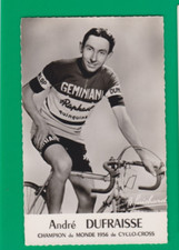 CYCLISME carte cycliste ANDRE DUFRAISSE Champion du Monde 1956 de cyclo cross