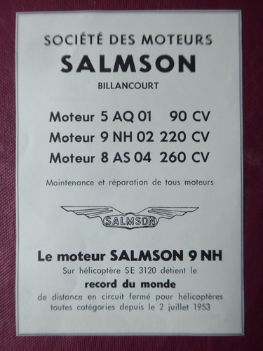 1953 pub salmson moteur nh - 9,