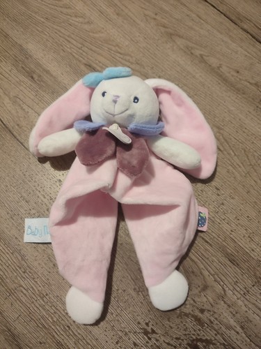 Doudou plat lapin - berry, rose