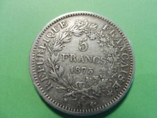 ANCIENNE  MONNAIE ARGENT 5 FRANCS  1873 A  FRANCE - ETAT  TTB  ! SOUS ETUIS