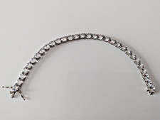 Bracelet en Argent Sterling et Pierre Blanche (tennis)