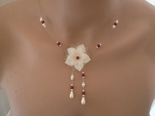Collier femme rouge - collier,