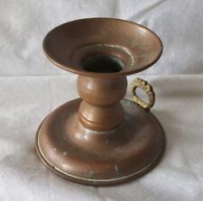 Ancien Petit Bougeoir En Cuivre Vintage Hauteur 6,5 cm Poids 0kg057 , Ø 8 cm