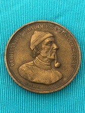 Médaille de table en bronze commandant Cousteau La Calypso