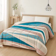 Couette tempérée imprimée ista - 2 personnes 220 x 240 - mi saison - mortreux