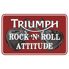Sticker plastifié TRIUMPH ROCK AND ROLL Bonneville Thruxton - 7cm x 11cm