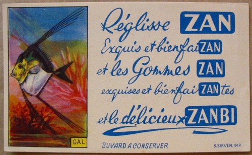 Buvard ancien reglisse zan - buvard,