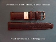 20 mm BRACELET CUIR DE VEAU VÉRITABLE MARRON ASPECT VINTAGE FAIT MAIN