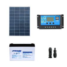 Kit solaire photovoltaïque 100W 12V Régulateur PWM 10A Batterie AGM NV 100Ah