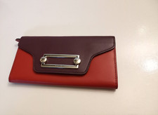 LANCEL CLIC PORTEFEUILLE PLATE EN CUIR DE VACHETTE BICOLORE