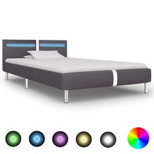 Cadre de Lit avec LED Gris