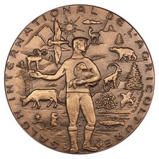 France médaille Concours Général Agricole Paris 1974 Signée R.B. Baron - bronze