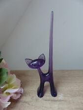 Support Porte Bijoux Bague Chat Violet Plastique Koziol Vintage