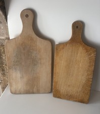 VINTAGE 2 ANCIENNE PLANCHE A DECOUPER BOIS BILLOT CUISINE DECO RÉTRO