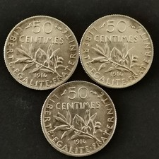 LOT 3 * 50 CENTIMES SEMEUSE