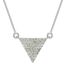 Silverly Femmes Argent 925 Zircone Triangle Collier, 46cm