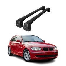 Barres de toit transversales pour BMW Série 1 E87 E81 2004-2011 Alu Noir