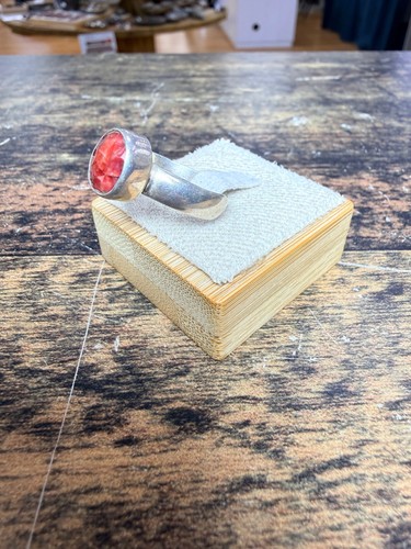 Bague rubis ronde - rubis, argent
