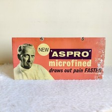 Vintage Aspro Microfined Tiroirs Sortie Douleur Faster Double-Face Métal Panneau