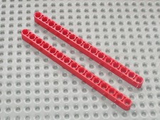 LEGO Technic 2 red Beam 15 ref