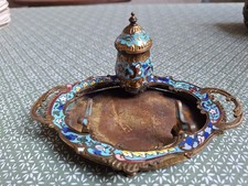 BEL ENCRIER EN EMAUX CLOISONNES / CHAMPLEVE EPOQUE NAPOLEON III