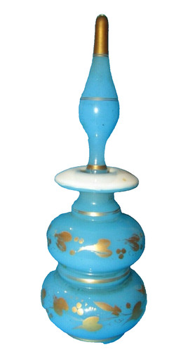 Flacon parfum opaline bleue - flacon, à