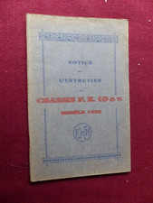 livret : notice sur l' entretien automobile FN  chassis 10 CV modèle 1928