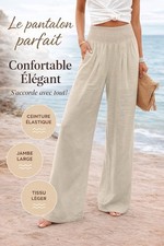 Pantalon Femme Coton Lin Été