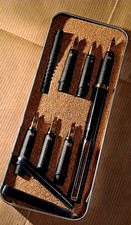 Lot de 6 plumes de stylo vintage en platine, fabriqué en Angleterre