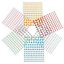  Autocollants de pierres précieuses décoratives, 6 feuilles, autocollants